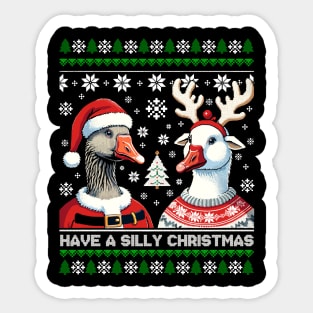 Funny Goose Gift Men Women Kids Silly Goose Ugly Christmas Sticker